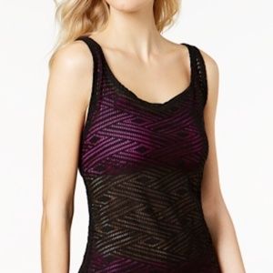 Go by Gossip Bikini Top with Mesh Tank Pink Black